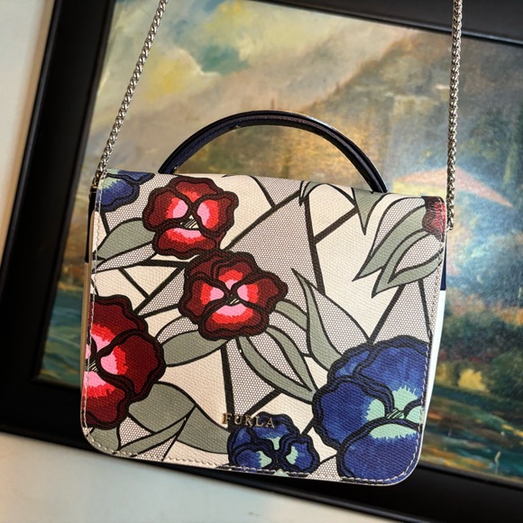 Furla Floral Leather Crossbody Bag - Picture 4 of 17